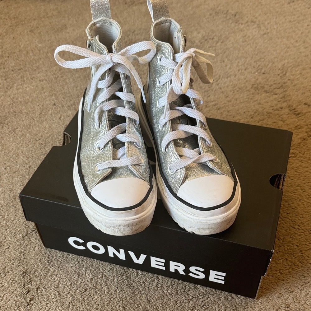 Converse Kids Metallic Silver High-Tops